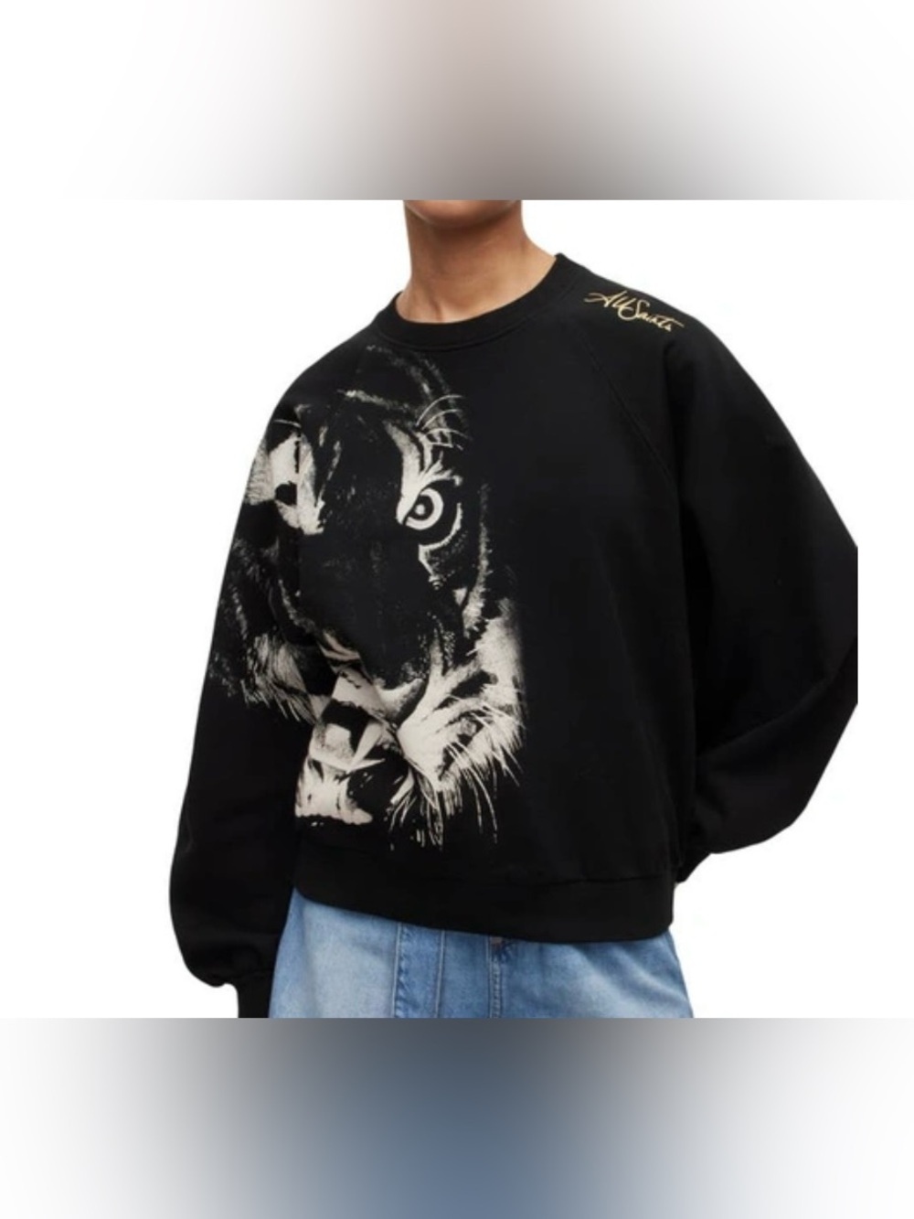 smALLSAINTS AllSaints Kids Black Tiger Graphic Oversized Sweatshirt - 12-13yrs